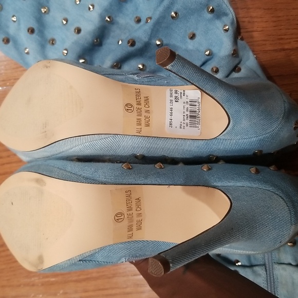 Brand New Denim Studded Boots size 10 - Picture 9 of 9